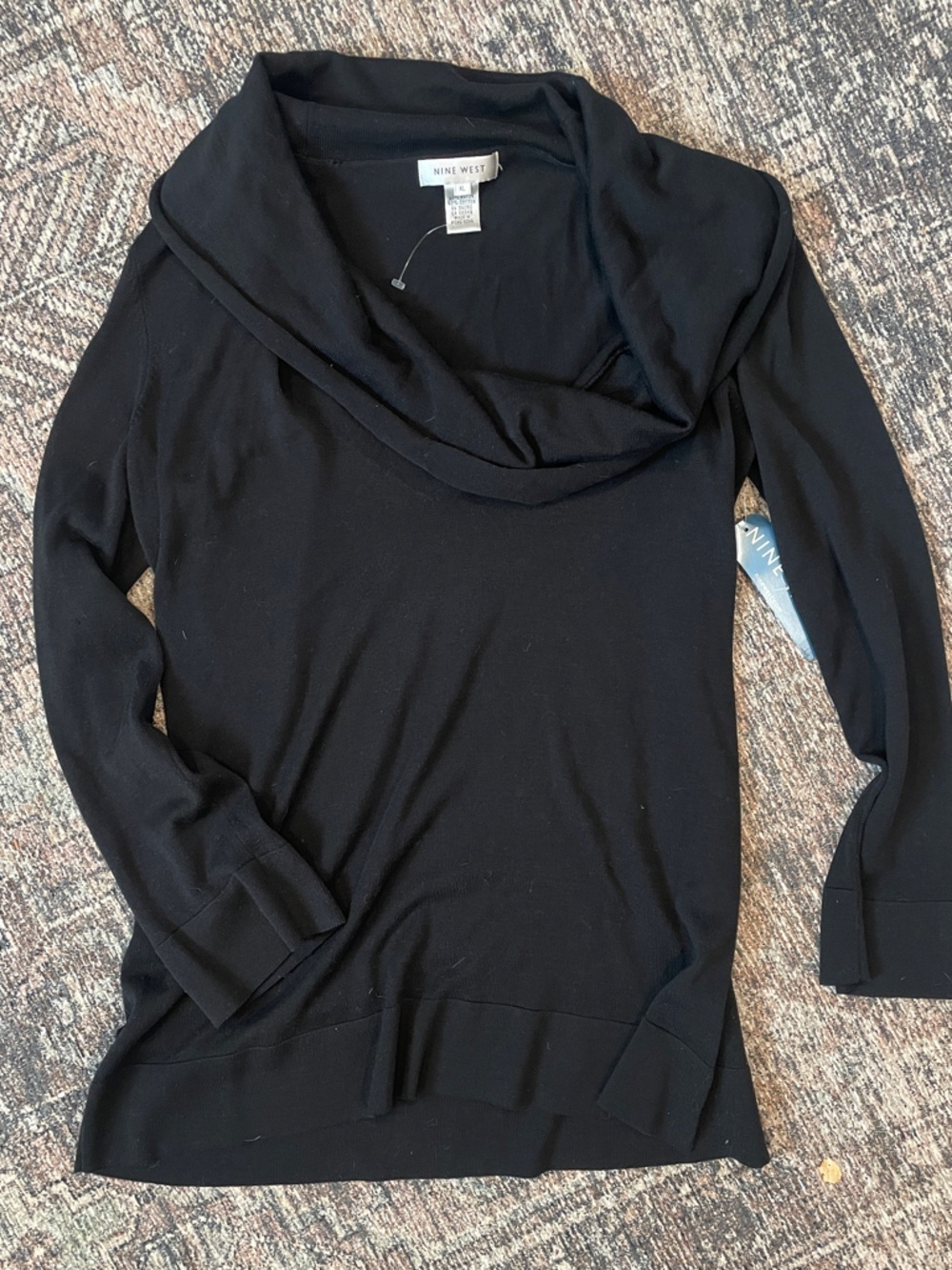 Nine West Off Shoulder Cowl Neck Tunic Sweater XL NWT